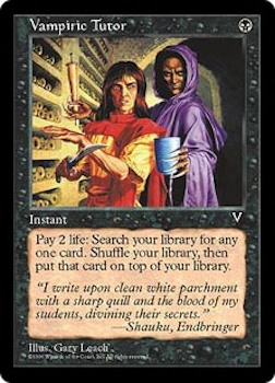 Sell Magic the Gathering cards: Vampiric Tutor. Click for values