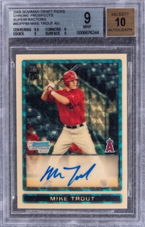 Record Baseball Card Values #6: Mike Trout 2009 Superfractor Auto, $3.9M