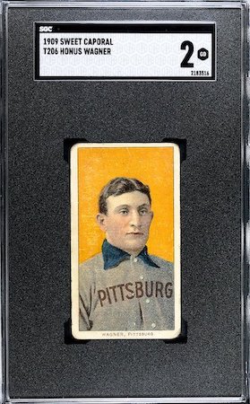 All Time Baseball Card Values #2: Honus Wagner T206 SGC 2, $7.25 million